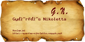 Gyárfás Nikoletta névjegykártya