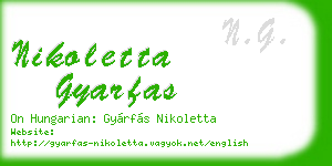 nikoletta gyarfas business card