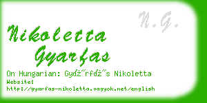 nikoletta gyarfas business card